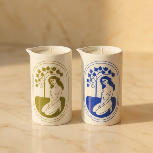 Zestaw dwóch świeczek do masażu Uniesienie & Osadzenie – 2 × 100 ml